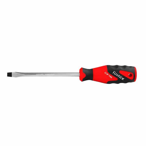 ronix-RH-2785-1 پیچ گوشتی تکی دسته TPR دوسو 150×8 رونیکس مدل RH-2785