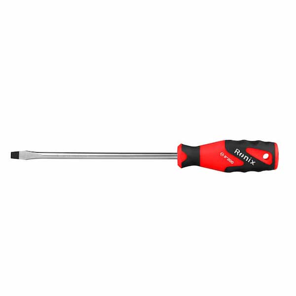 ronix-RH-2786-1 پیچ گوشتی تکی دسته TPR دوسو 200×8 رونیکس مدل RH-2786
