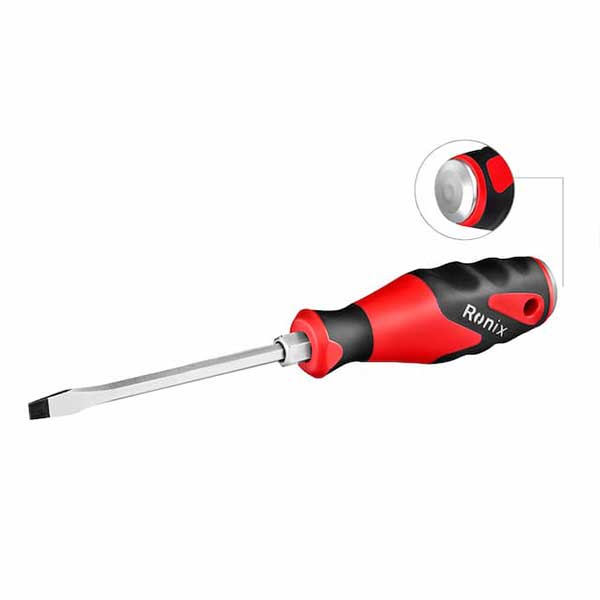 ronix-RH-2988-1 پیچ گوشتی تکی دسته TPR ضربه خور 200×8 دوسو رونیکس مدل RH-2988